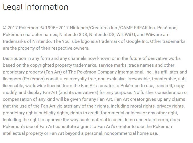 Nintendo and Pokemon: Legal notice on copyright